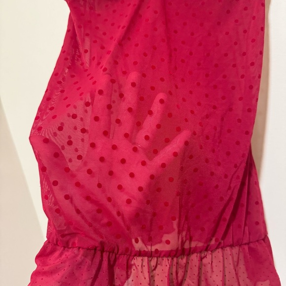 Women’s Blush Brand Sexy Coquette Bow Red Black Eyelet Lingerie Slip Top Size: M - Picture 6 of 15